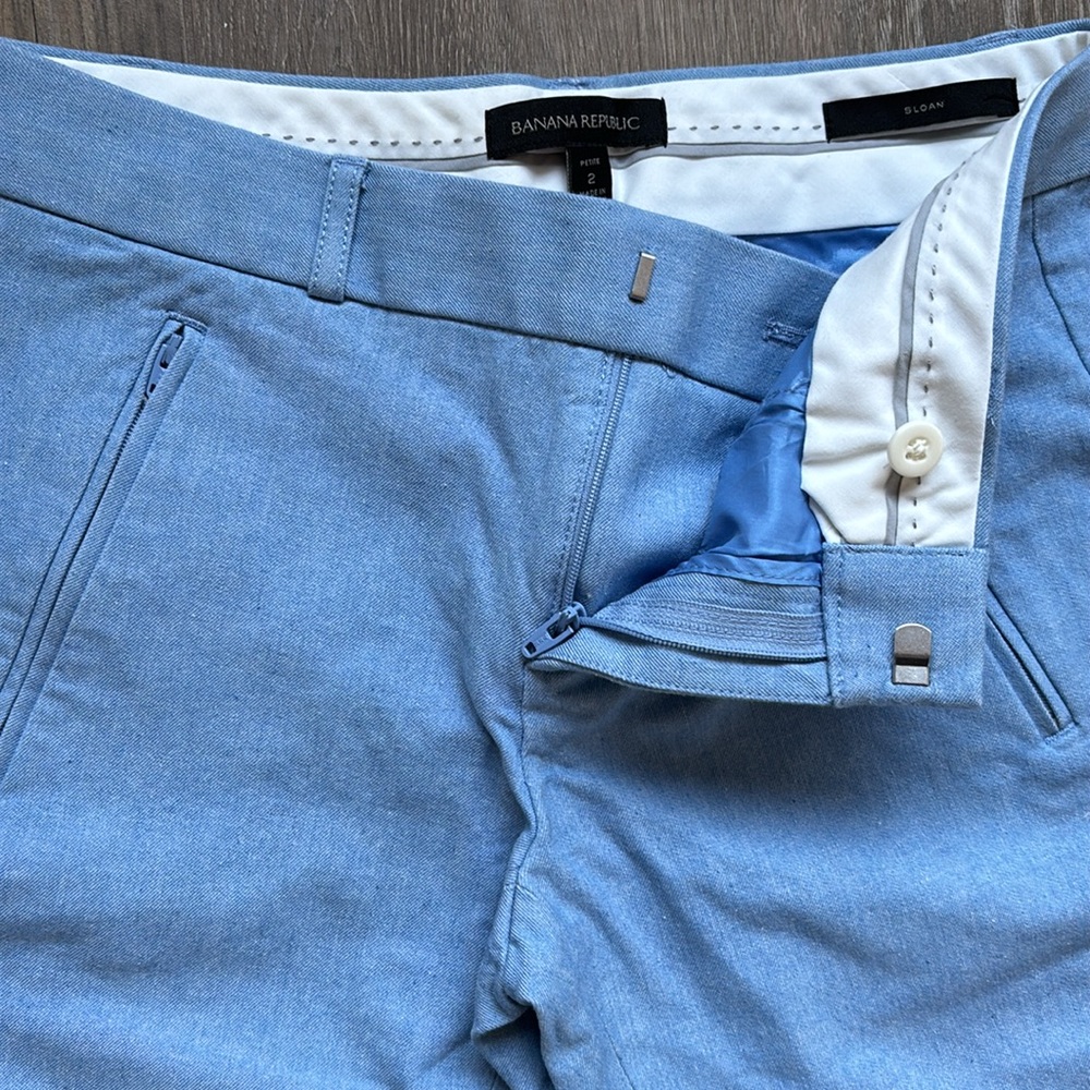 Banana Republic Women Sloan light blue pants Size 2 Petite - Picture 6 of 11
